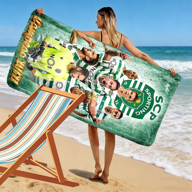 Sporting CP Print Strandtuch, Großes Weiches Schnelltrocknendes Handtuch für Strand Camping Schwimmen