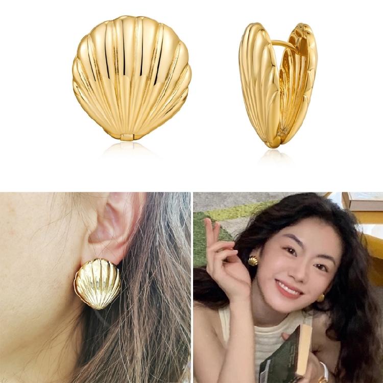 Small Shells Shaped Metal Earring Sweet Cool Studs Earring Cartilage Jewelry