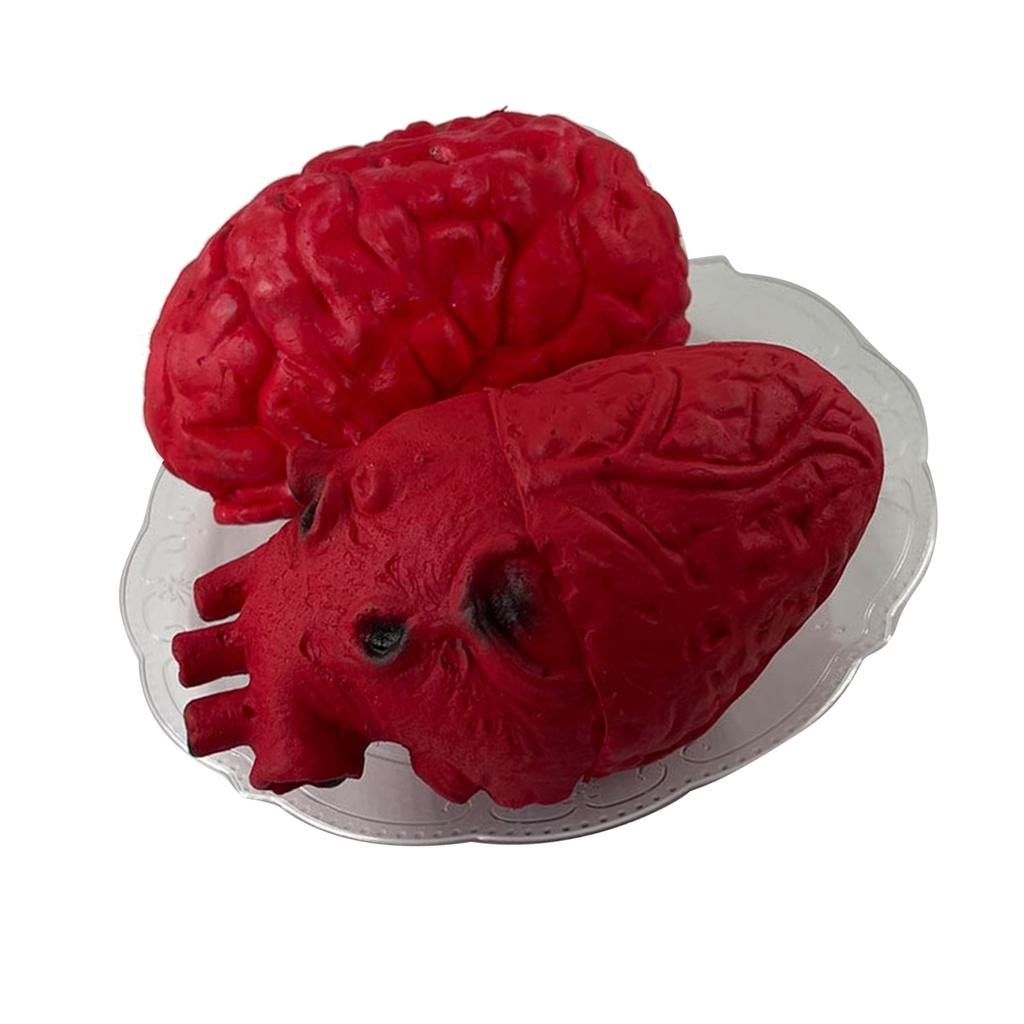 Halloween Heart Brain Prop Innovative Scary High Simulation Hand Crafted Halloween Organ Prop for Halloween Party