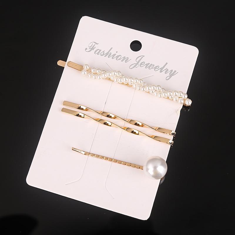 "Vintage Perlen Haarnadel Set: Europäischer & Amerikanischer Retro-Kristallschmuck"