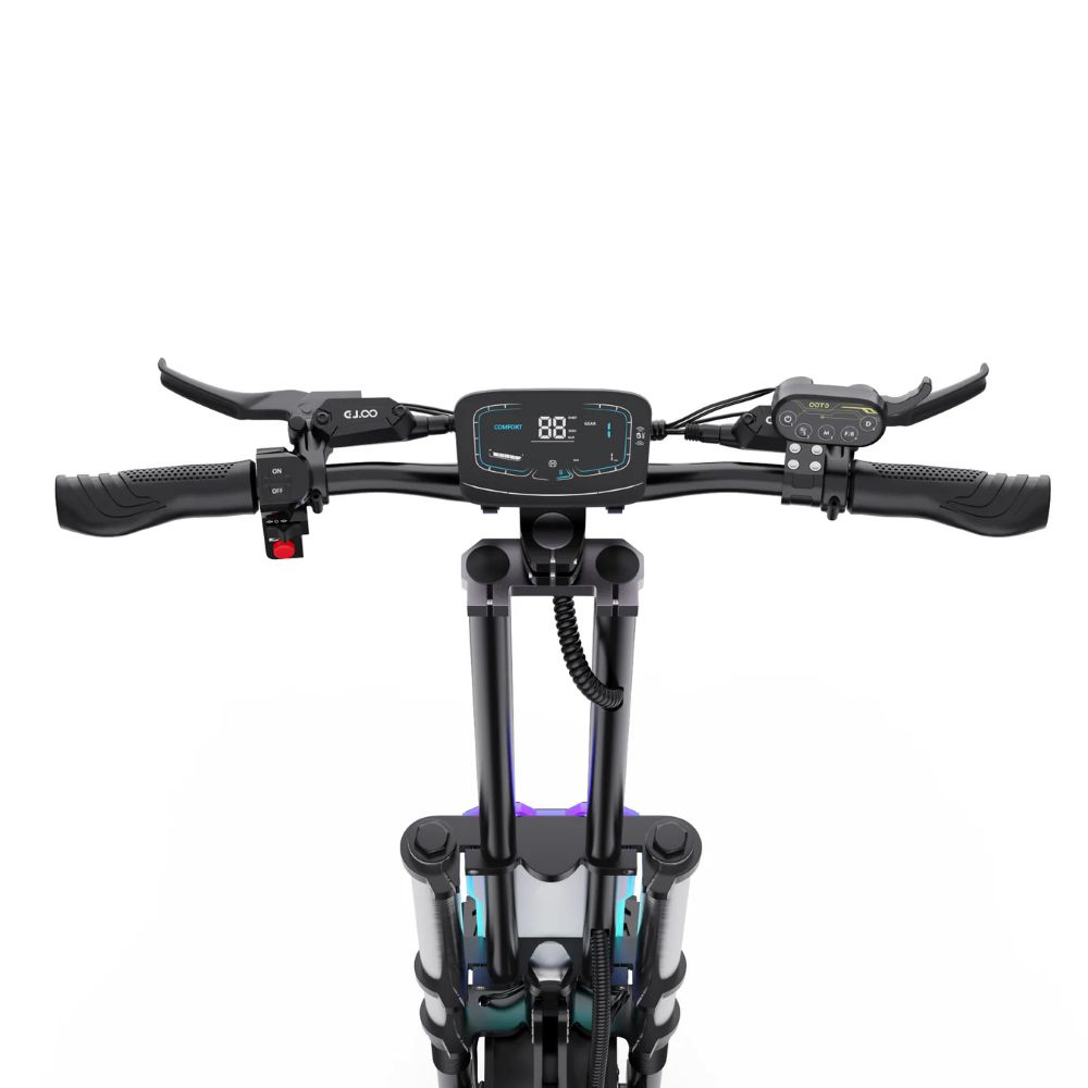 Skládací elektrická koloběžka OOTD T90, motor 6000 W, baterie 60 V 31,2 Ah, maximální rychlost 85 km/h, dojezd 100 km, 13palcová kola