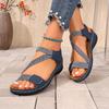 Summer Open Toes Casual Sandals for Women's Comfortable Wedge Heeled Roman Style Breathable Beach Sandals