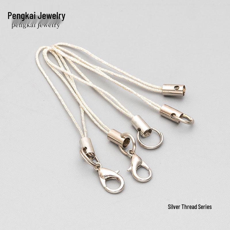 

Высококачественная фурнитура для украшений DIY: Золотистый и серебристый проволочный карабин-лобстер с веревкой для мобильного телефона и пряжкой. Double Circle with Lobster Clasp