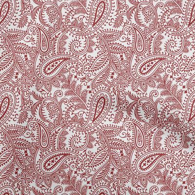 Cotton Flex Dark Red Fabric Block Dress Material Fabric Print Fabric By The Yard 40 Inch