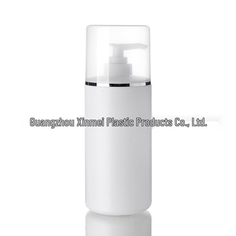 

Large Round Refillable Pump Bottle for Lotion, Shampoo, Gel, and Cosmetics 250ml; Lotion Pump + Clear Cap; PET