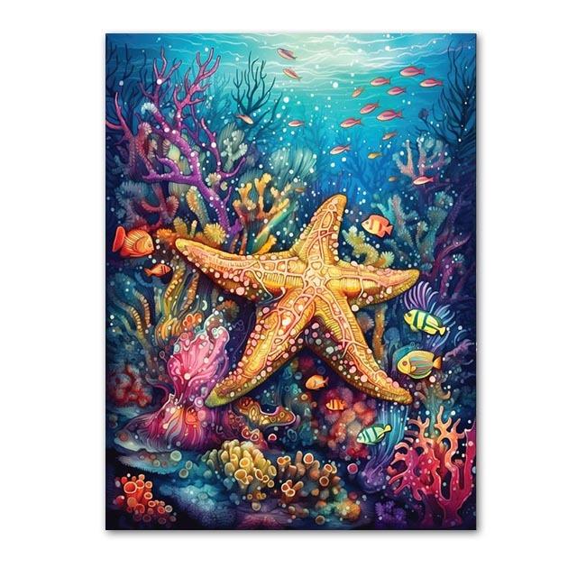 Abstract Modern Art Wall Poster Sea Turtle Jellyfish Dolphin Shark Animal Morden Sea Print Home Decor Canvas Painting Picture