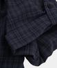 LETTERCOMO City Pop French Check Rolled-Up Half Shirt Dark Navy