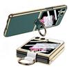 Luxury Plating Leather Shoulder Strap Case For Samsung Galaxy Z Flip 6 Screen Glass Ring Holder Cover For Galaxy Z Flip 5 Cases
