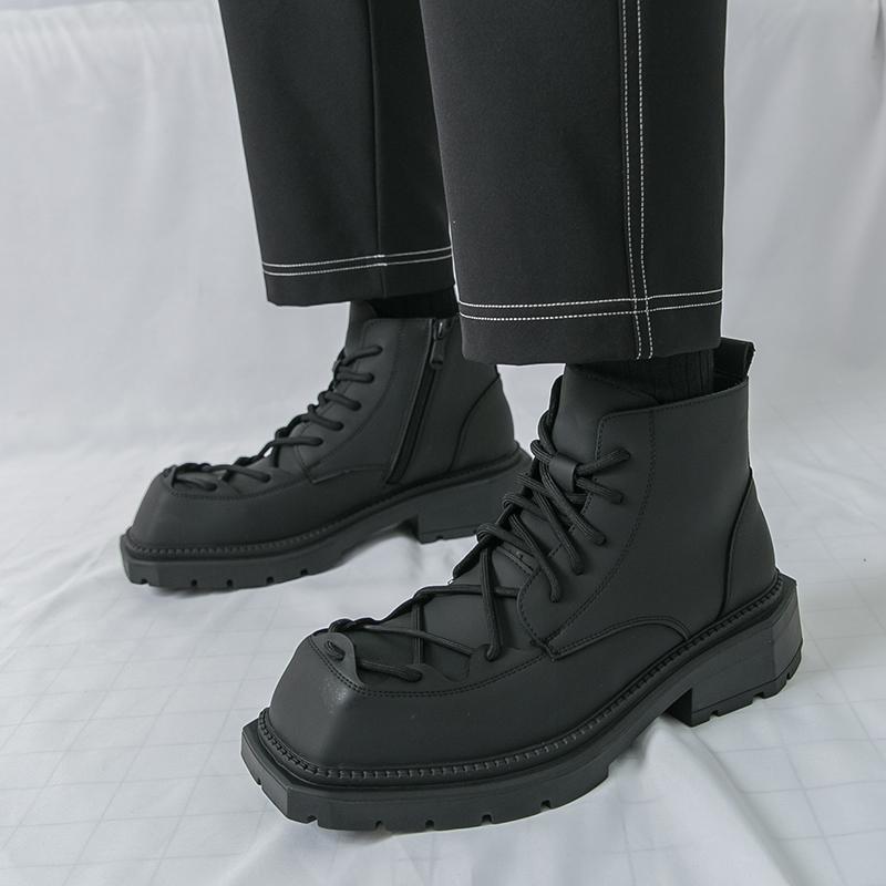 Men All Season Boots Leather Casual Fashion Outdoor Street Durable Non Slip Comfortable Wear For Daily Use
