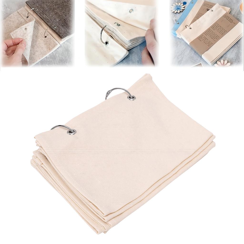 Blank Fabric Sketchbook Art Journal Portable Knitted Diary Book Spiral Binding for Drawing Writing Painting Scrapbooking With Unique Folding Beige