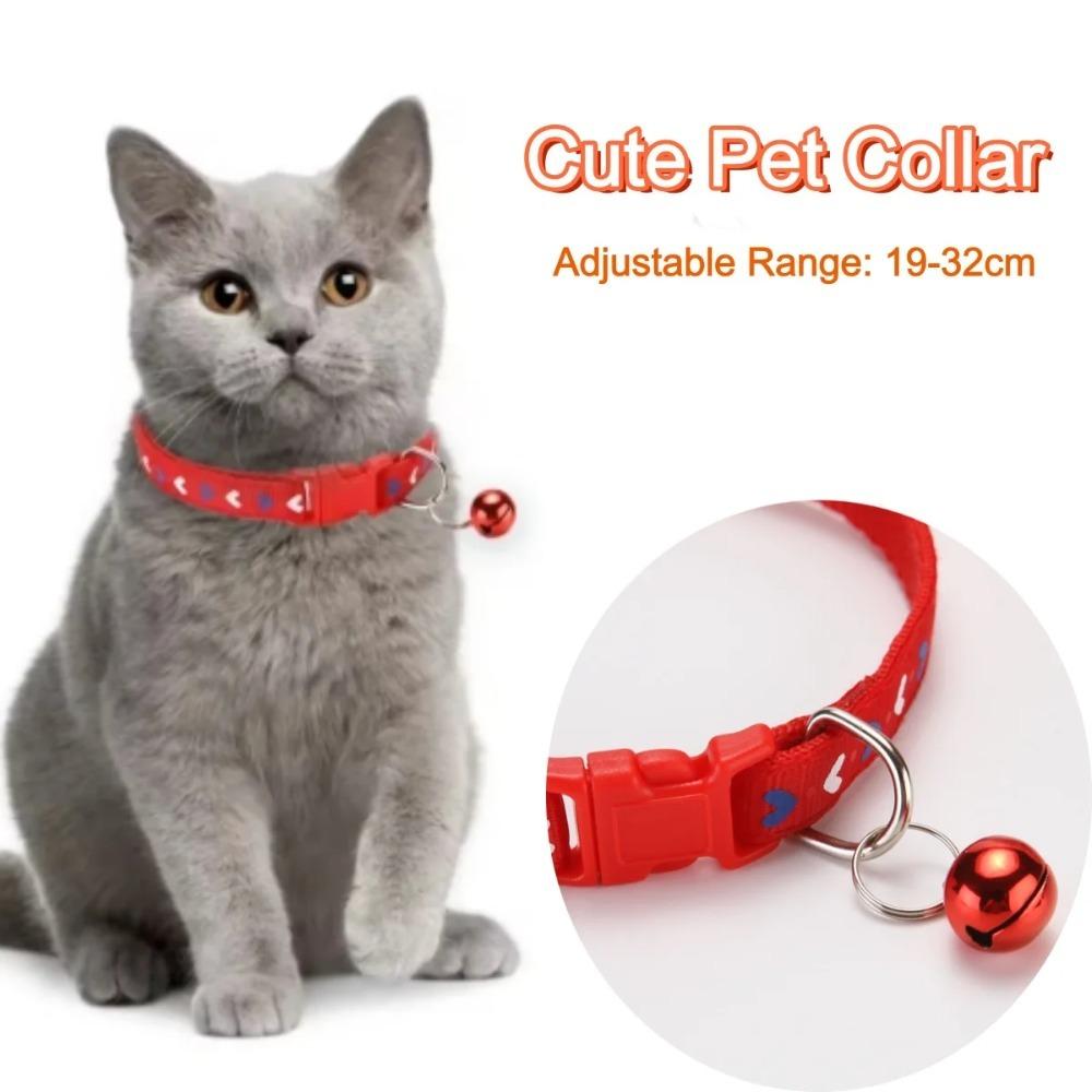 Pet Bell Collar Cat Collar Dog Collar Breakaway Safety Buckle Heart Arrow Design for Small Dogs & Cats Cute Kitten Puppy Gift