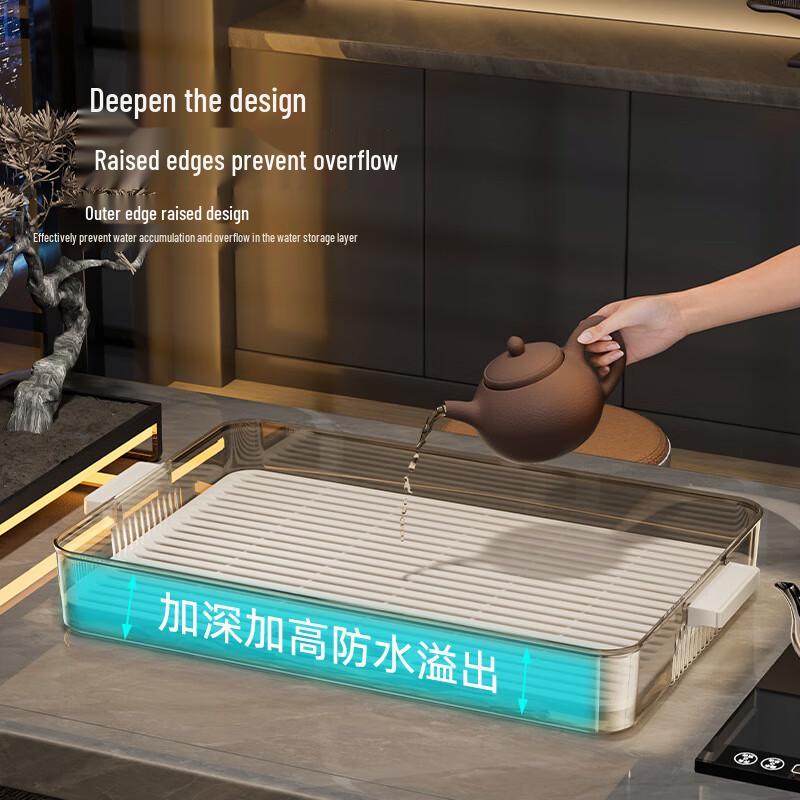 Household Dual-Layer Draining Tea Tray