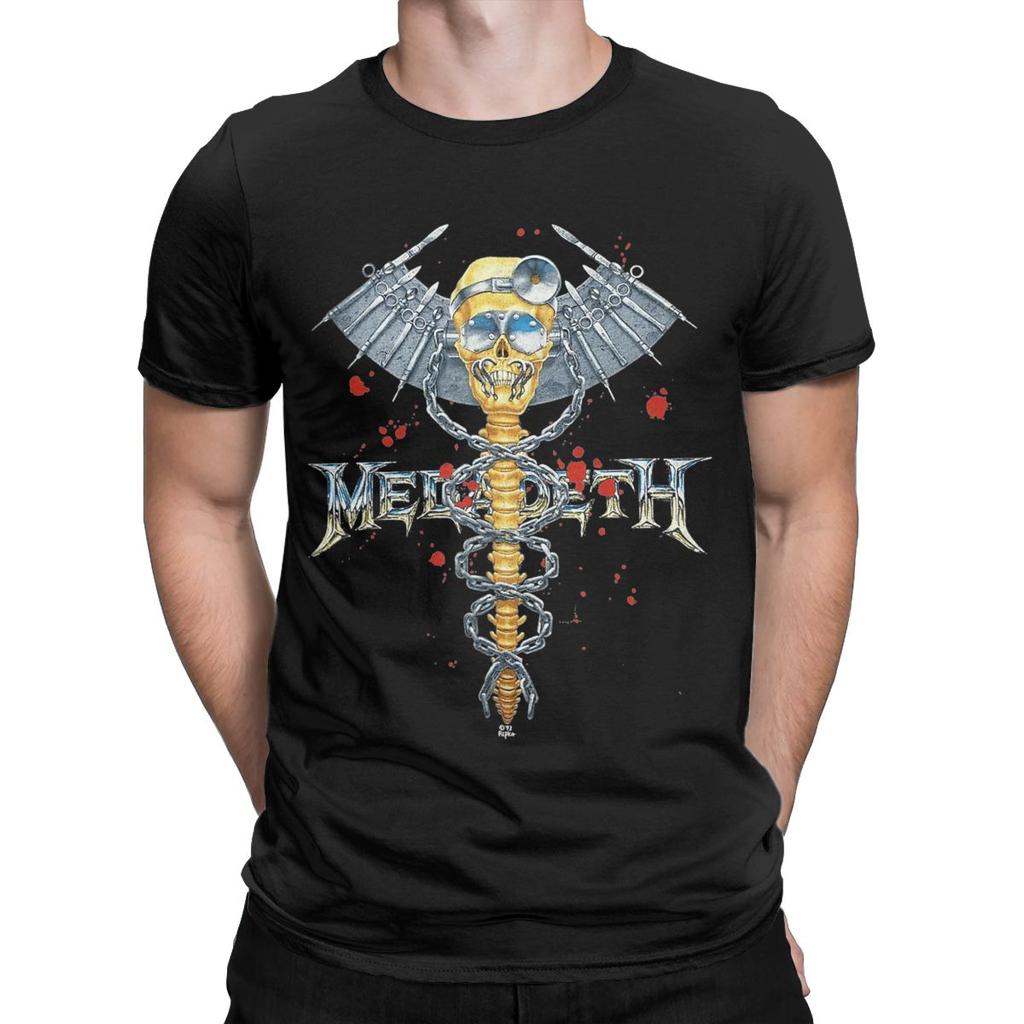 Men's T-Shirts Megadeths Dr Vic Vintage Pure Cotton Tees Short Sleeve T Shirt Crew Neck Clothing 4XL 5XL