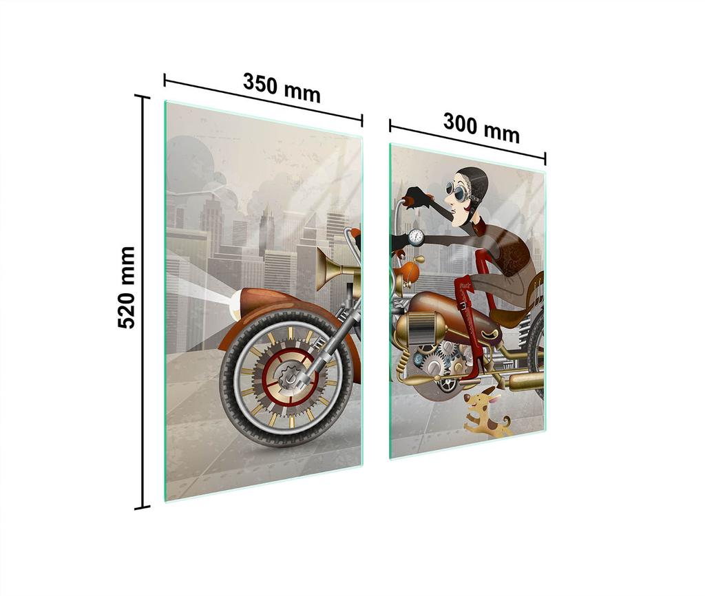 SZKLANA PŁYTA OCHRONNA DO KUCHNI 65x52 MOTOCYKL