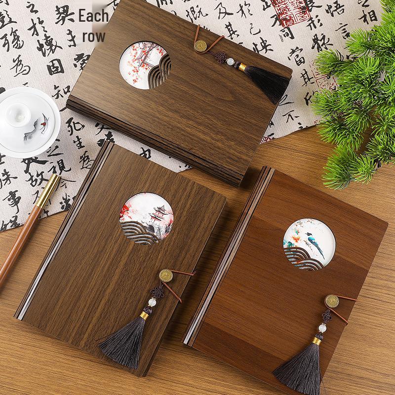 Premium Wooden Notebook Gift Set: Customizable Journal with Logo for Business Souvenir