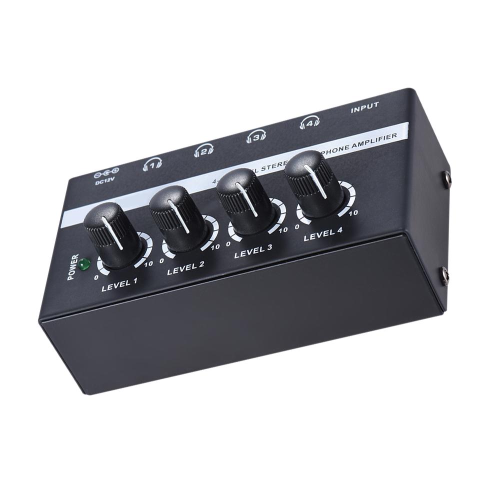 HA400 Ultra Compact 4 Channels Mini Audio Stereo Headphone Amplifier with Power Adapter