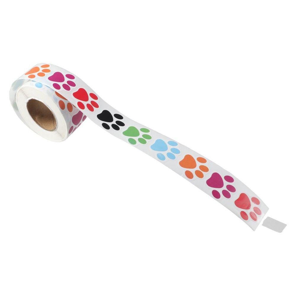 500PCS/Roll Puppy Pet Dog Paw Stickers Adorable Puppy Dog Paw Print Stickers Colored/black Self-adhesive Label Animal Stickers