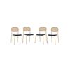 Chaises de salle à manger - MUVOE - Lot de 4 - Rotin naturel - Métal - Confort ergonomique