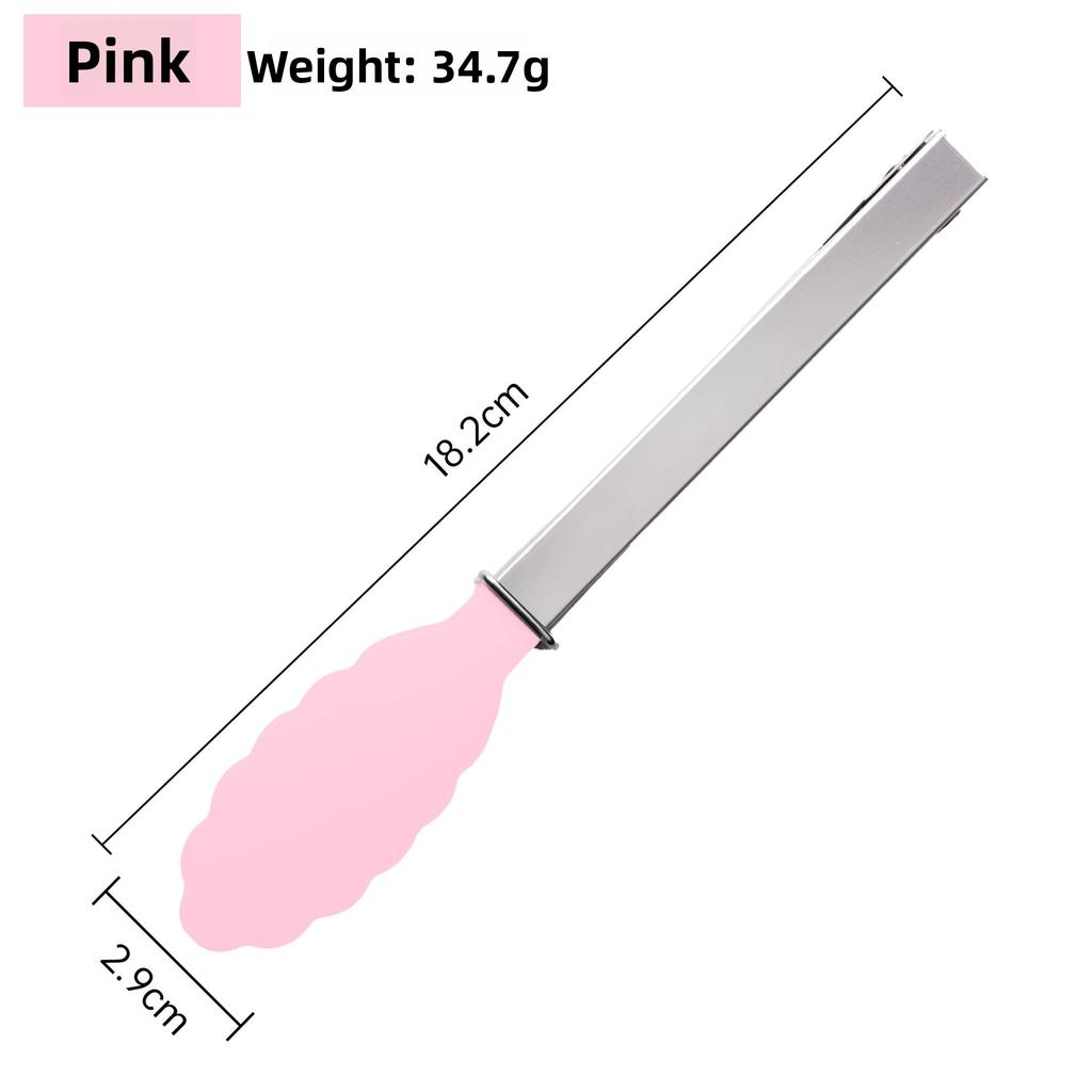 Silicone Salad Cooking Tongs with Stainless Steel Handle BBQ Kitchen Utensils