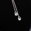 Korean Fashion Rhinestone Crystal Water Drop Bridal Necklace & Earring Set