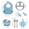 Children's Feeding Tableware Set: Stainless Steel Divided Plate with Food-Grade Silicone Suction Bowl and Spoon