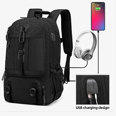 Gym Fitness Bag for Men Expandable USB Sports Bags with Shoes Pack Outdoor Hiking Clibing Backpack Large Laptop Camping Rucksack
