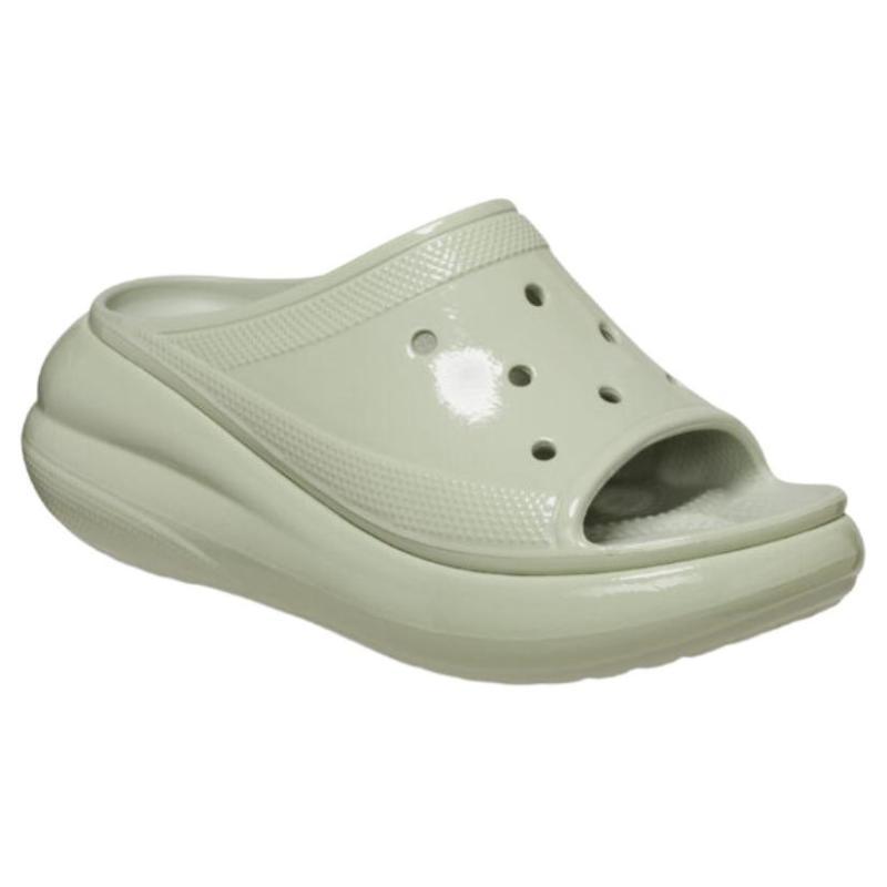 Crocs Crush High Shine Slides 5.2cm 'Light Green' Women's