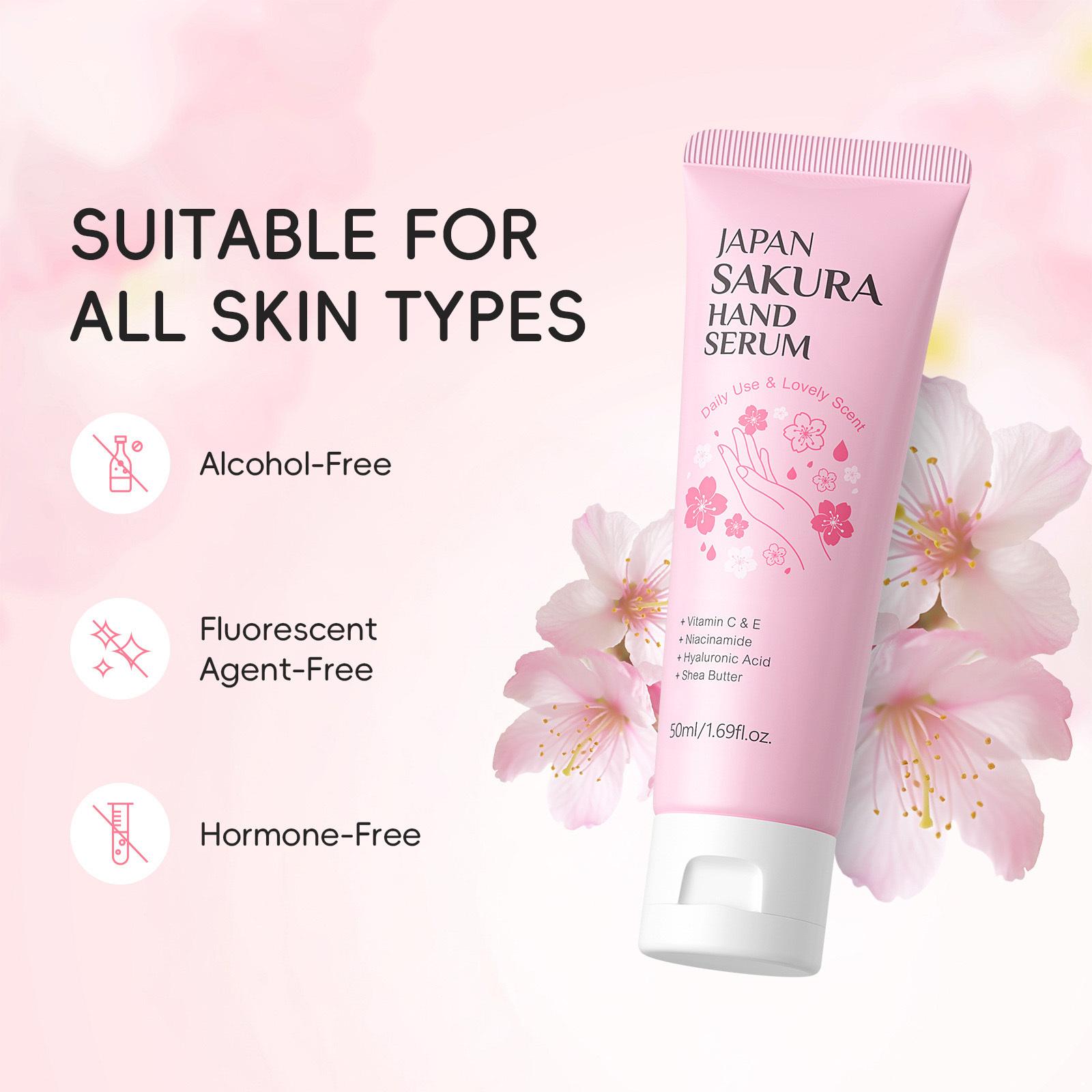 

Ручний сироватка з ароматом сакури - Зволожуючий крем для рук для сухої, потрісканої шкіри, Поживний лосьйон у дорожньому розмірі для зимового догляду One Size рожевий