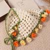 Floral Triangle Turban Hair Band Women Hair Scarf Vintage Knitted Headband  Children
