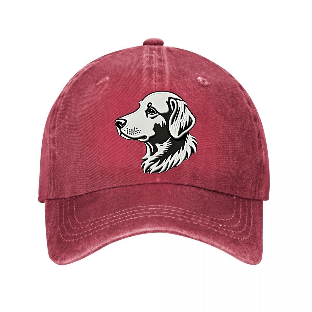 White Baseball Cap With Dog New Vintage Washed Cotton Baseball Cap Parent Kids Sun Hats Adjustable