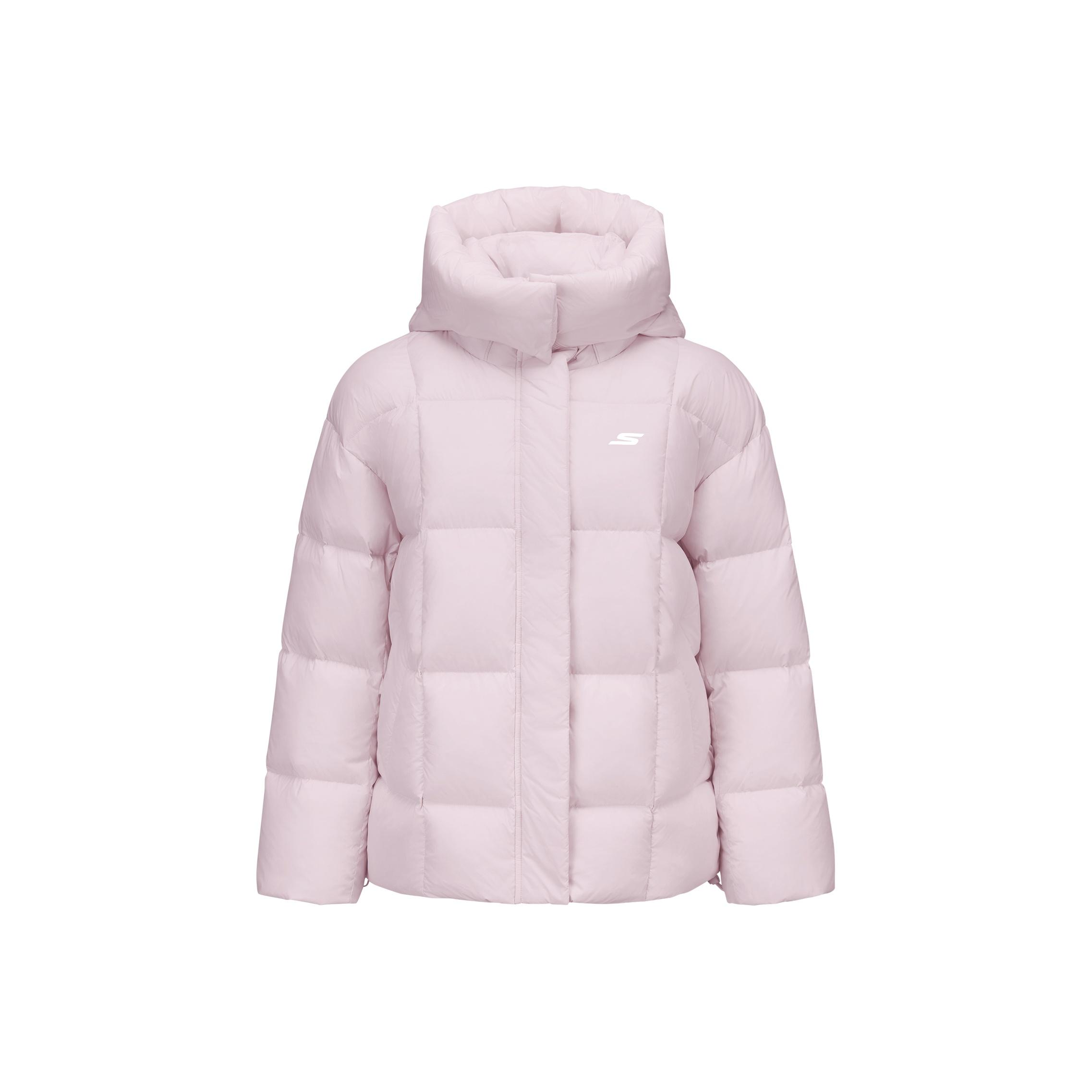 Skechers Windproof Waterproof Oil Resistant Warm Durable Comfortable Casual Simple Solid Color Loose Short Down Jacket Women outerwear P425W134-008K M
