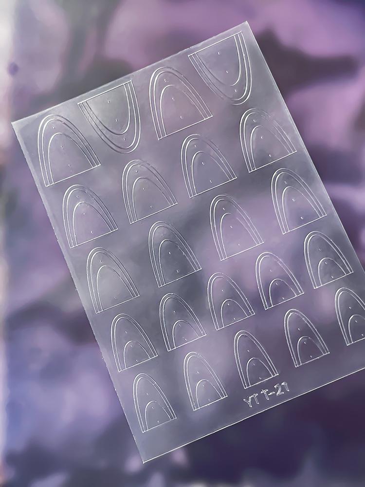 Two-in-One Transparent Plaid & Heart Nail Art Stickers