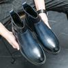 Chelsea Men's Boots Autumn and Winter New Martin Boots Short Boots British Style Round Head Medium and High Top Leather Boots Men's Shoes
