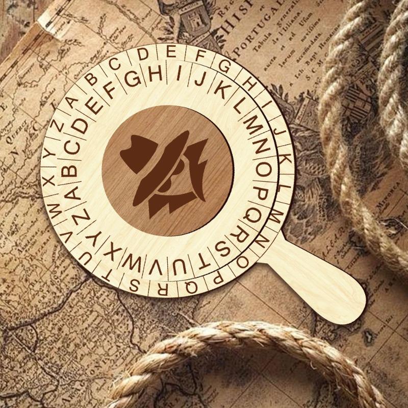 

Креативное детективное шпионское колесо для расшифровки, реквизит для игры-квеста, диск с паролем для расшифровки, игра для праздничной вечеринки, подарок на Хэллоуин, Рождество wood