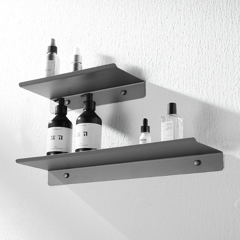 "Single-Layer 304 Stainless Steel Bathroom Shelf & Cup Rack"
