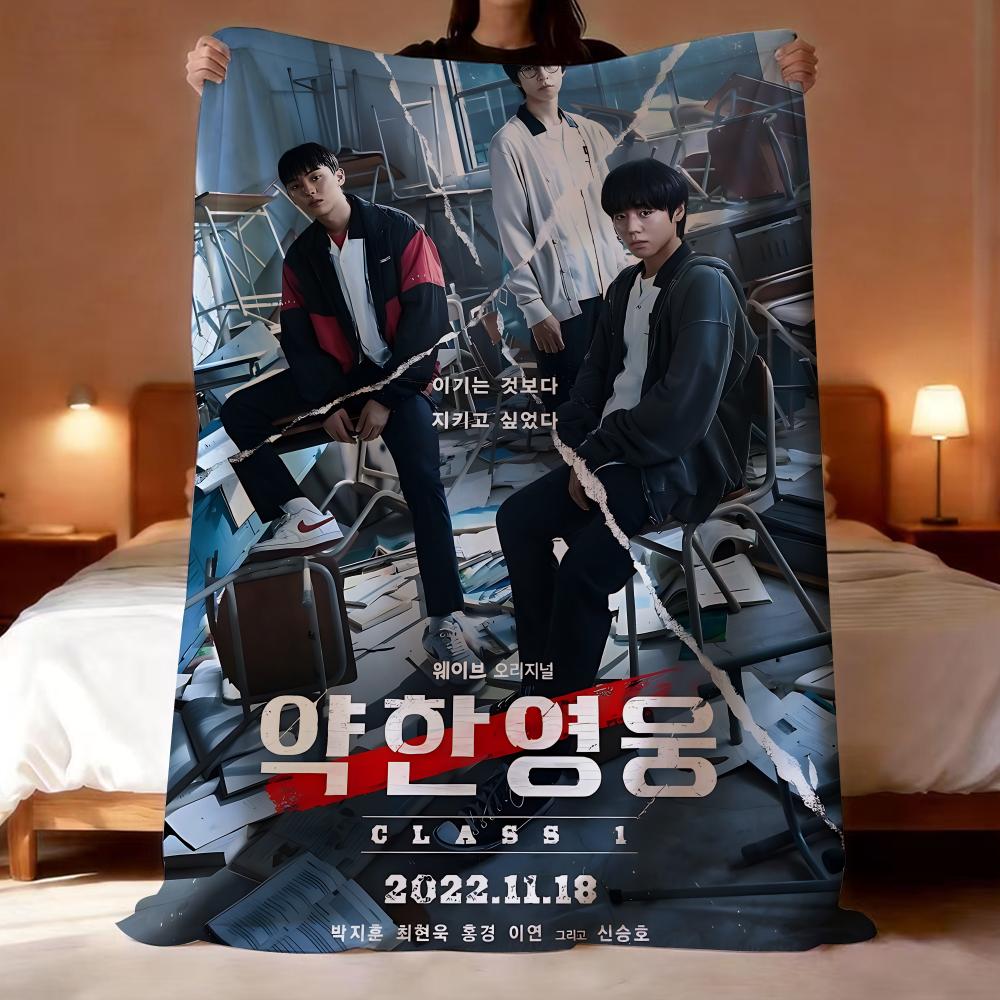 Korean drama Weak Hero Class 2 Throw Lightweight 240g Flannel Blanket Soft Skin-friendly for Summer Cooling
