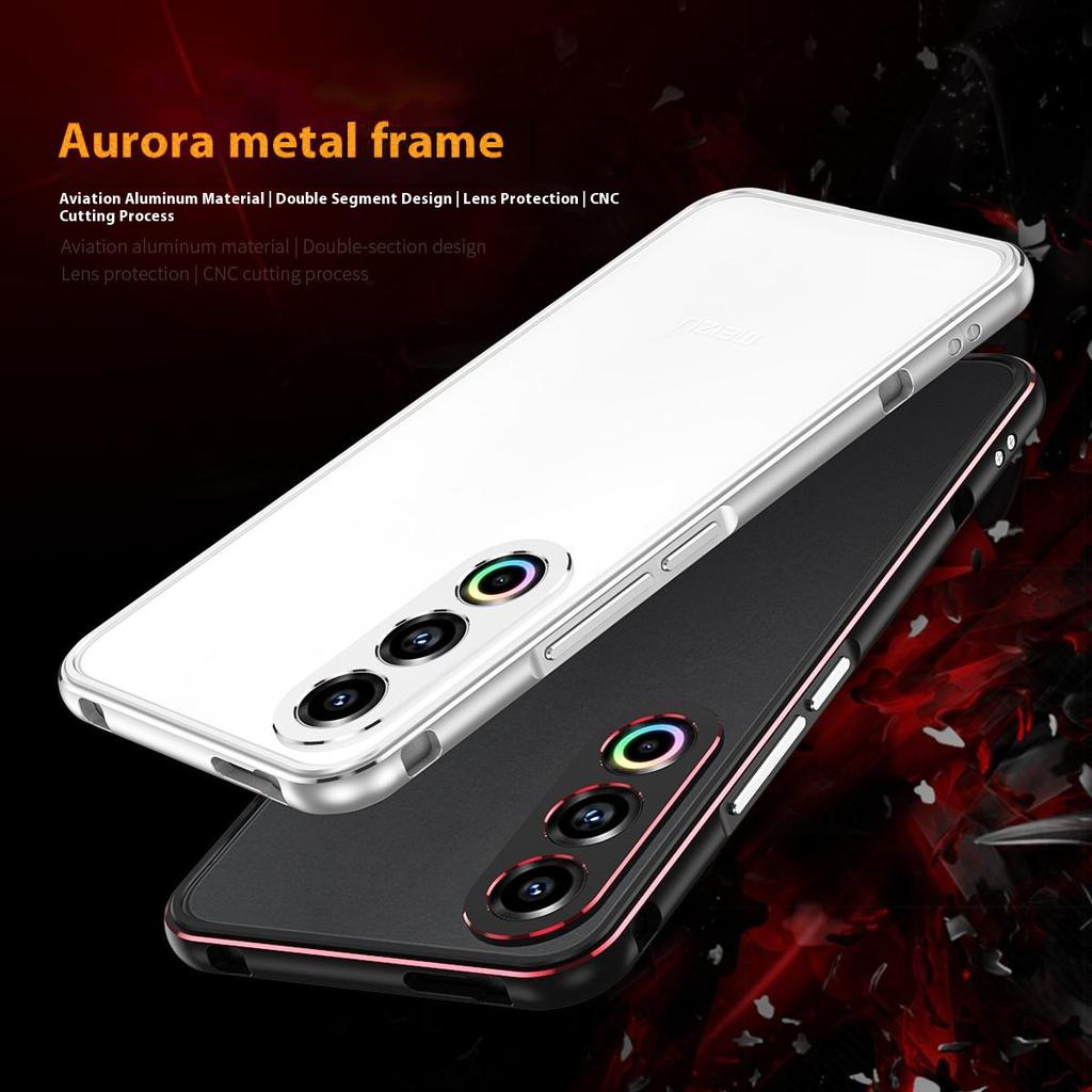 For Meizu 21 Bumper Case Metal Frame Phone Cover with Camera Lens Guard