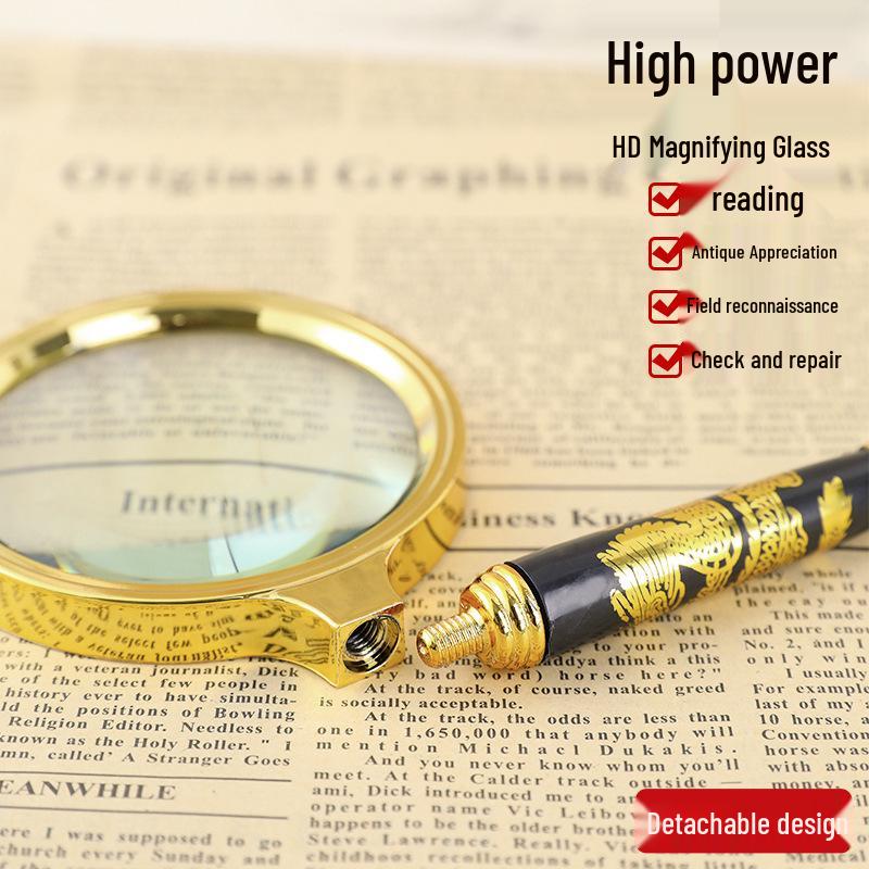 High-Power 100x Magnifying Glass: Ultra-HD Multifunctional Magnifier for Elderly Reading, Identifying, and Mobile Viewing.