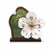 Relógio de Flores Silencioso Decorativo com Base Estilo Antigo para Escritório, Hall de Entrada