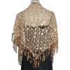 Hollow Triangle Sequin Lace Shawl Bridal Wedding Women Luxury Party Wrap Female Shiny Glitter Stole Club Scarf with Tassel