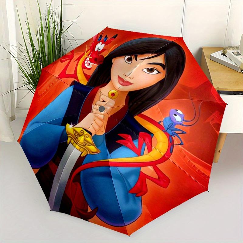 

Disney Mulan Automatic Open/CloseUmbrella-CuteUmbrella with Cute Design, Portable 3-Fold Compact Umbrella for Men & Women, Valentine s Day M
