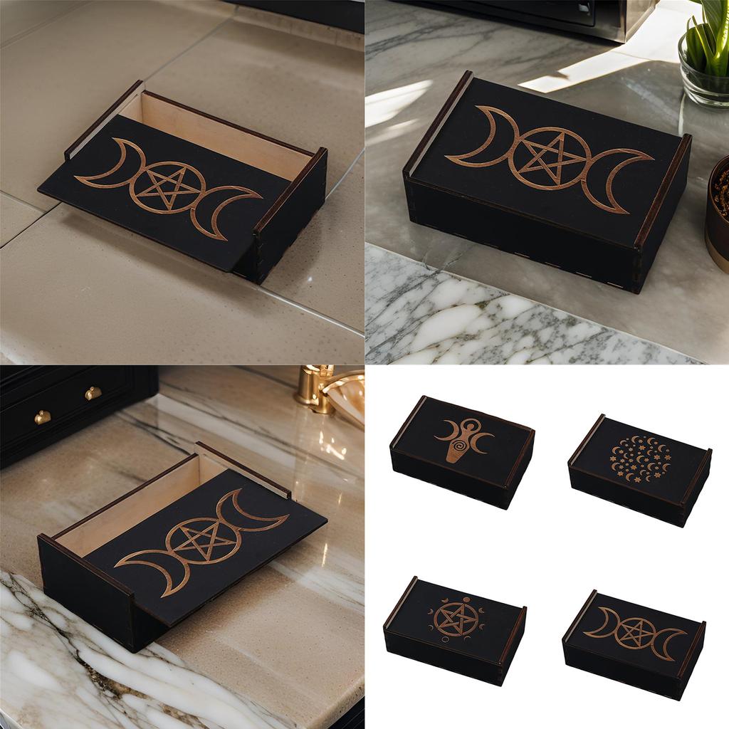 Wood Game Cards Box Playings Tarots Container Storage Case Packing Poker Box Playings Cards Box Empty Card Storage Case