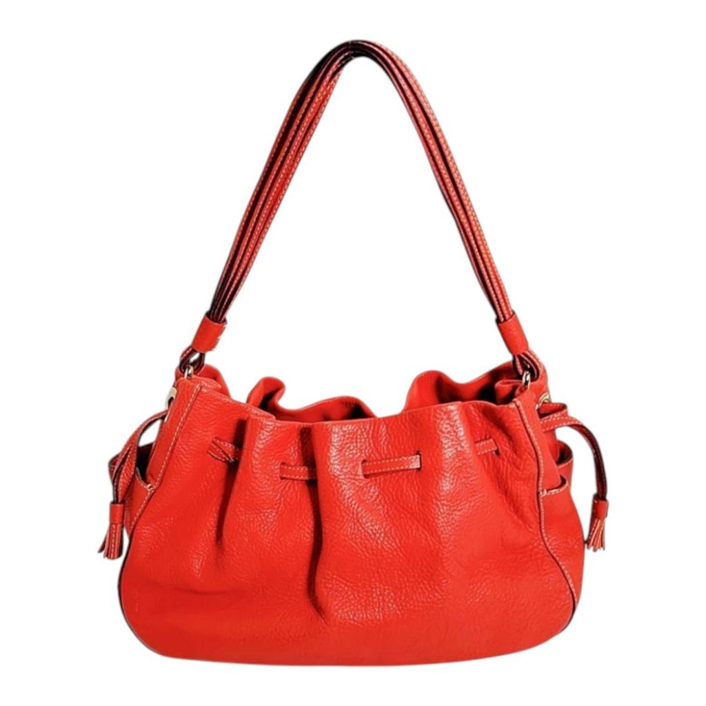 Kate Spade Drawstring type Handbag leather Red Women Used