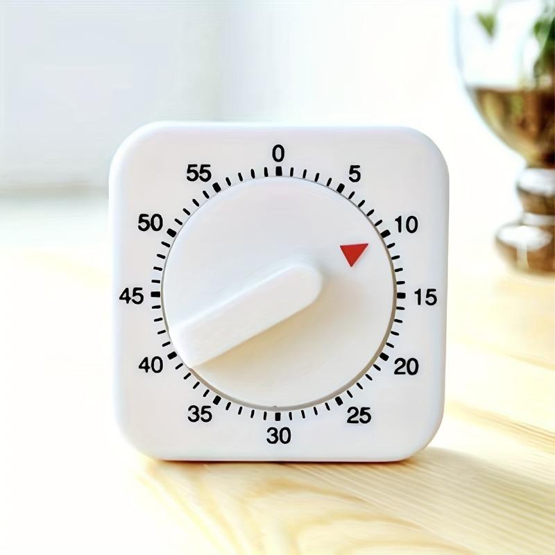1Pc Mechanical Kitchen Timer with Ticking Sound and Visual Alarm - 60-minute Timer