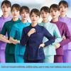 Navy Blue Long Sleeve Nurse Uniform Set for Spring & Autumn - Dental, Beauty Salon, Medical Use