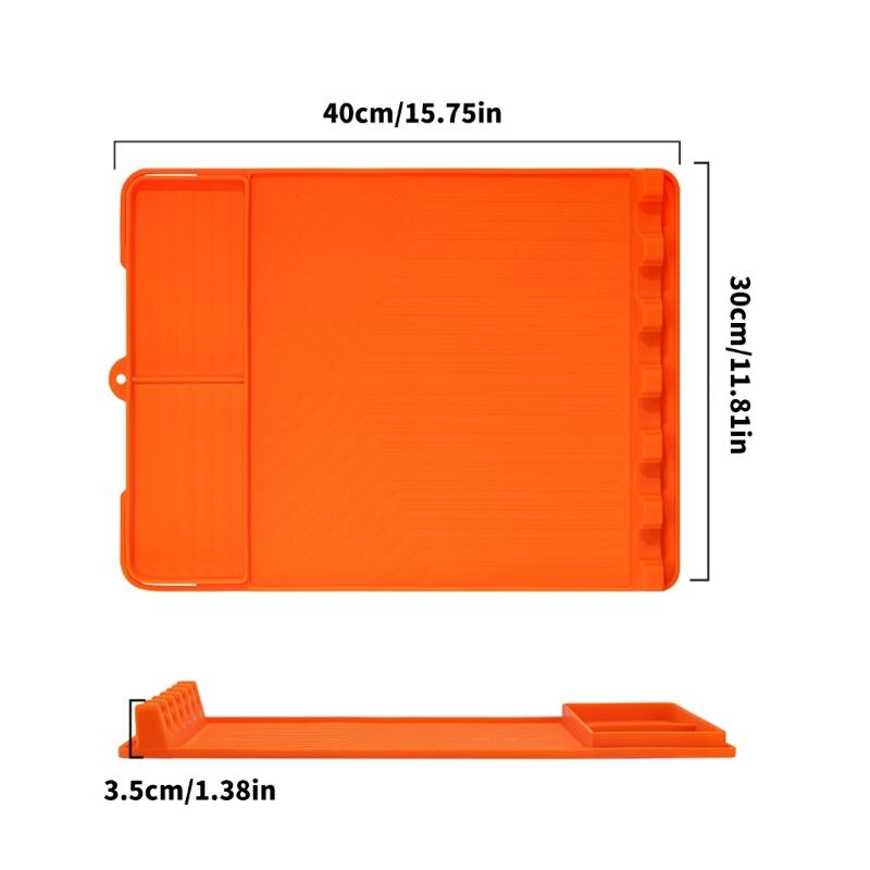Outdoor Barbecue Shelf Pad for Serving Changes, Flexible BBQ Side Pad with Split Bays, Spill Lip and Rest Cuts