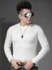 European Style High-End Solid Color Sweater for Men, New Autumn and Winter Warm Base Layer Pullover Knitwear with a Round Neck