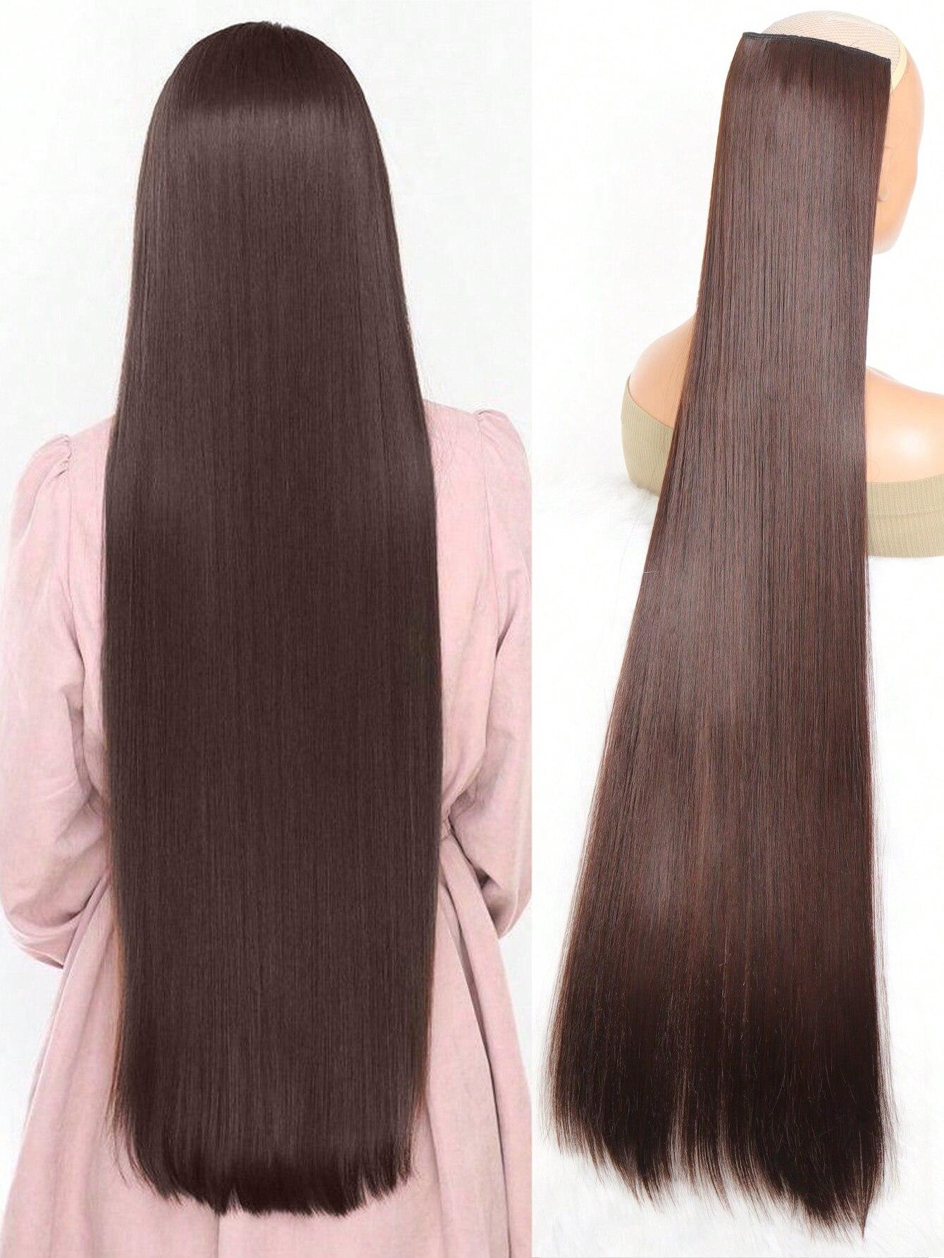 

Aosiwig синтетические супер длинные прямые 100 см 5 клипс для наращивания волос натуральные волосы черный блондин поддельные накладные волосы для женщин 24inches-60cm