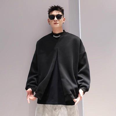 Reißverschluss Bestickt Stehkragen Herren Neuer Trend Nischendesign Lockeres Sweatshirt