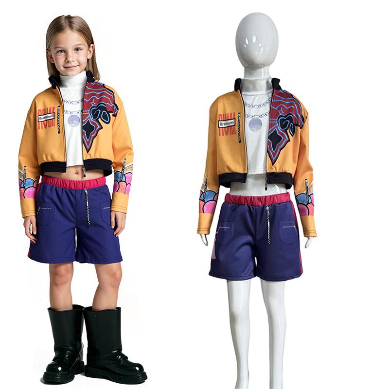 KPop Movie Demon Hunters Same Style Girls Clothing 2-12Years Children Halloween Cosplay Party Masquerade Zoey Rumi Mira Costume